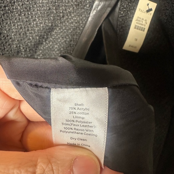 Talbots NWT Size 19 Textured Women's Blazer Jacket with Faux Leather Trim - Picture 3 of 3